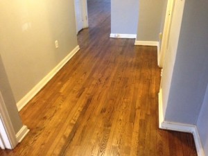 Solid Red Oak wood floor in San Marco, Jacksonville, Florida, after refinishing