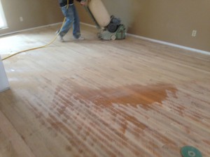 Cross sanding severely cupped wood floor