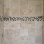 Travertine with Stone/Glass/Tile Inlay - Shower