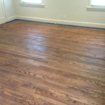 Refinished solid wood flooring