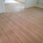 Sanded hardwood floors, ready for refinishing