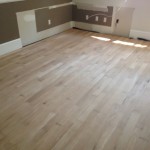 Unfinished solid oak flooring installed