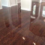 Solid wood floor during coating