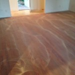 Screened Brazilian Cherry Wood Flooring, between coats of Bona polyurethane finish