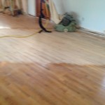 Progress in sanding the wood floors