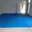 Will remove this blue carpet padding before installing new wire brushed White Oak engineered wood floors