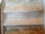 Close-up of travertine stairway