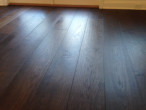 Close-up of wire brushed, engineered White Oak wood flooring