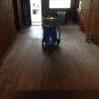 Antique solid Heart Pine wood flooring prior to refinishing