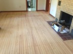 Old solid Heart Pine wood floor after refinishing