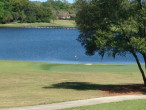 View of the lake at the Deerwood Country Club