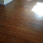 Old solid Red Oak wood floors before refinishing