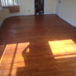 Old solid Red Oak wood floors before refinishing