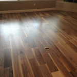 Wide engineered, weathered Walnut flooring