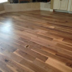 Wide engineered, weathered Walnut flooring