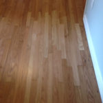 Old solid Red Oak wood floor after repair & refinishing