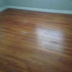Old solid Red Oak wood floor before refinishing