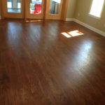 Red Oak wood flooring - sanded, stained and refinished