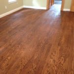 Red Oak wood flooring - sanded, stained and refinished