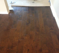 After 10 board weave-in - engineered hand scraped birch wood flooring