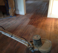 Buffer used before coating and in between coats to abrade floor for proper bonding