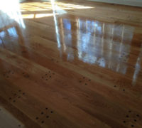 Finishing pegged look white oak flooring