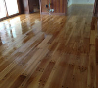 Finishing the new pegged look white oak wood flooring