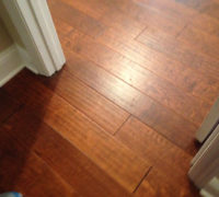 Hand scraped Birch wood flooring installed