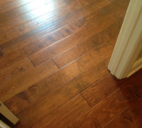 Hand scraped Birch wood flooring installed