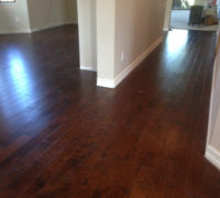 Installed - new engineered hand scraped birch wood flooring