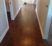 Installed - new engineered hand scraped birch wood flooring