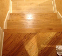 New solid Red Oak stair treads match existing floor