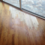 New wood floor planks installed