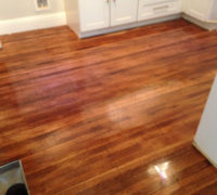 Old Quarter Sawn White Oak wood flooring during refinishing