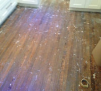 Old Quarter Sawn White Oak Wood Floor prior to refinishing