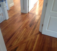 Old Solid Heart Pine wood floors in a home in Historic Springfield, after refinishing