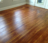 Old Solid Heart Pine wood floors in a home in Historic Springfield, after refinishing