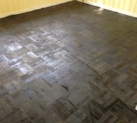 DIY refinished parquet wood floor