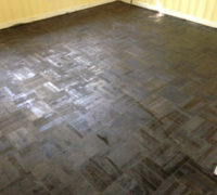 DIY refinished parquet wood floor