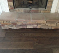 Engineered wide plank Hickory flooring installed