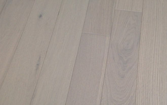 Oak hardwood flooring installed (detail)