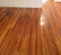 Old White Oak wood flooring prior to refinishing