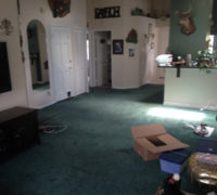 Old worn carpeting to be removed and replaced with wood flooring