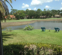 Pond view out the rear window of a Plantation Country Club home in Ponte Vedra Beach