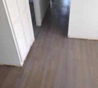 Refinished and custom stained White Oak wood flooring