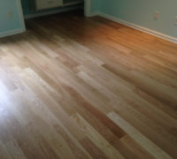 Sanded and finished White Oak wood flooring