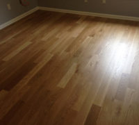 Sanded and finished White Oak wood flooring