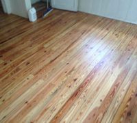 Solid Heart Pine wood floor after refinishing