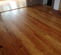 Solid Heart Pine wood floor after refinishing