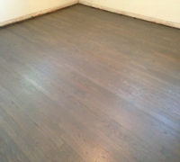 Stained and refinished - beachy look - old solid Red Oak wood flooringStained and refinished - beachy look - old solid Red Oak wood flooring